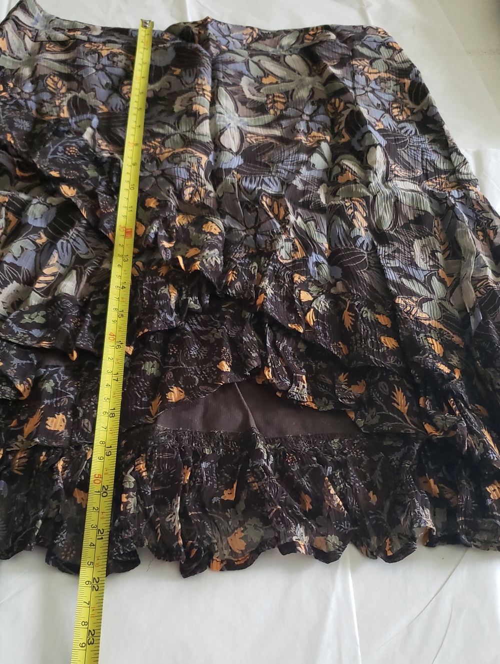 Free People New Skirt AROUND THE WORLD Printed Ruffled Women's Sz 8 🎉HP🎉 - Picture 15 of 16